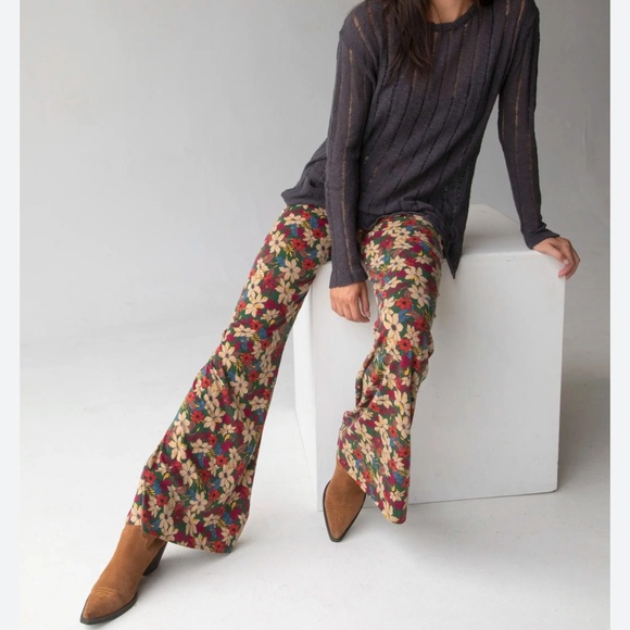 Natural Life Sz XL Cali Knit Flare Boho Pants Cut to your own length NWT - Picture 2 of 3